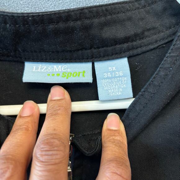 Liz & Me Sport Jacket Plus Size 5X 34/36 Mandarin Collar Crystal Studs Full Zip - Picture 6 of 9